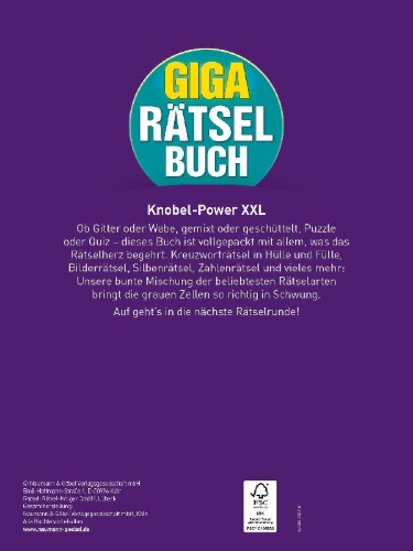 Buchcover und Innenansicht für das Buch: Giga-Rätselbuch 8