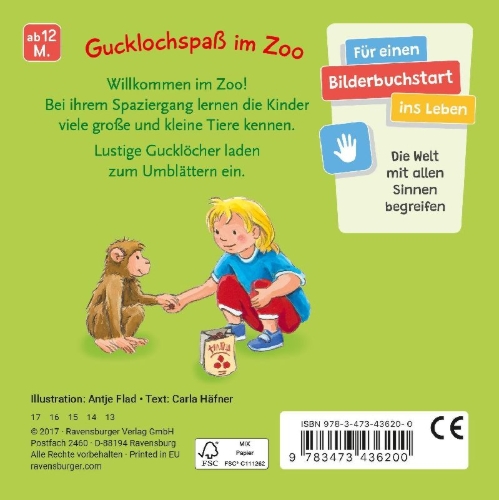 Buchcover und Innenansicht für das Buch: Mein Zoo Gucklochbuch