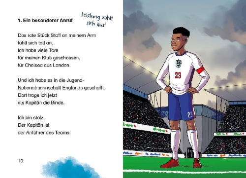 Buchcover und Innenansicht für das Buch: Jamal Musiala. Mein Start bei den Bayern