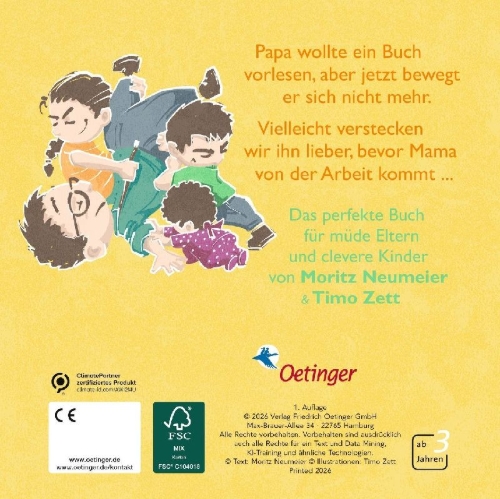 Buchcover und Innenansicht für das Buch: Papa ist kaputt
