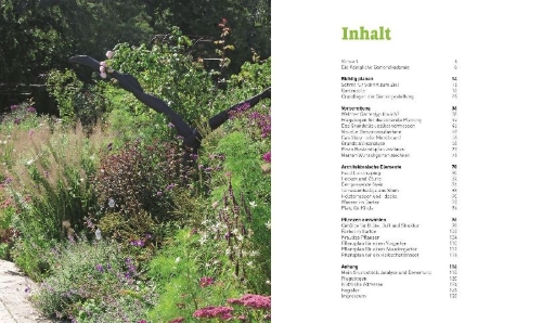Buchcover und Innenansicht für das Buch: Praxisbuch Gartengestaltung