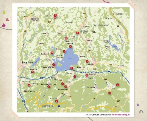 Buchcover und Innenansicht für das Buch: Chiemgau. Wandern für die Seele