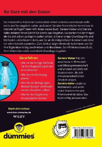 Buchcover und Innenansicht für das Buch: Statistische Daten erheben und auswerten für Dummies