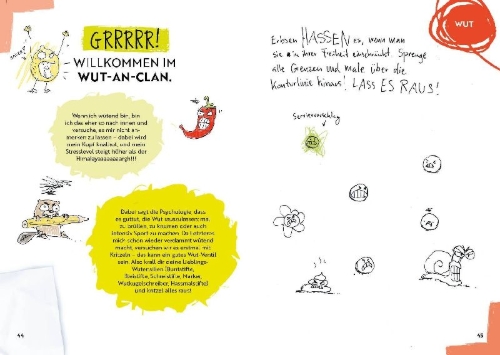 Buchcover und Innenansicht für das Buch: Mein (un)perfektes Kritzelbuch