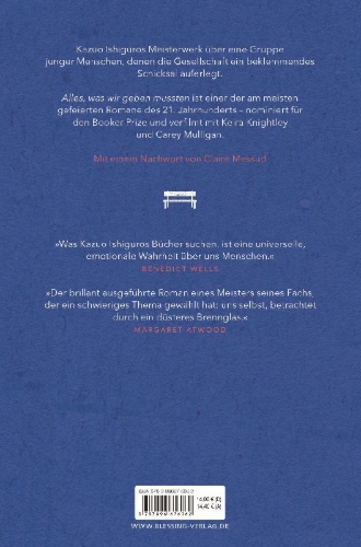 Buchcover und Innenansicht für das Buch: Never Let Me Go