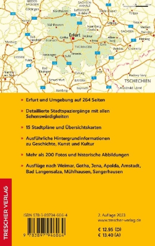 Buchcover und Innenansicht für das Buch: TRESCHER Reiseführer Erfurt