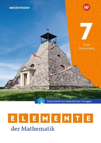 Buchcover und Innenansicht für das Buch: Elemente der Mathematik SI. Arbeitsheft 7 mit Lösungen und interaktiven Übungen. Für Berlin und Brandenburg