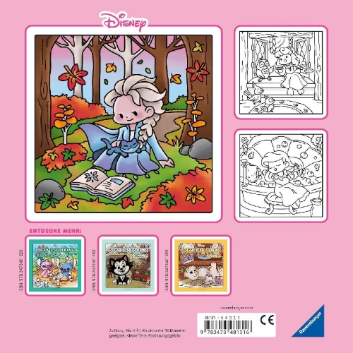 Buchcover und Innenansicht für das Buch: Cozy Coloring Disney - Girl Moments