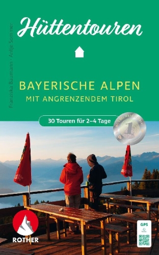 Buchcover und Innenansicht für das Buch: ROTHER Wanderbuch Hüttentouren Bayerische Alpen mit angrenzendem Tirol