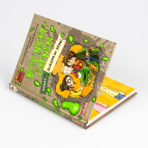 Buchcover und Innenansicht für das Buch: Bitte nicht öffnen, sonst ... 2: Schleim am Bein!