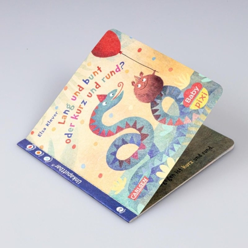 Buchcover und Innenansicht für das Buch: Baby Pixi (unkaputtbar) 130: Lang und bunt, kurz und rund