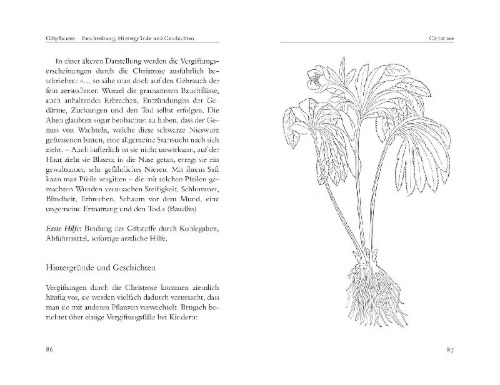 Buchcover und Innenansicht für das Buch: Heimische Giftpflanzen. Beschreibung, Wirkung und Geschichten
