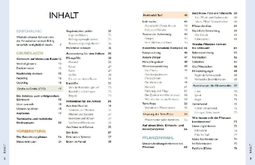 Buchcover und Innenansicht für das Buch: Permakultur auf dem Balkon