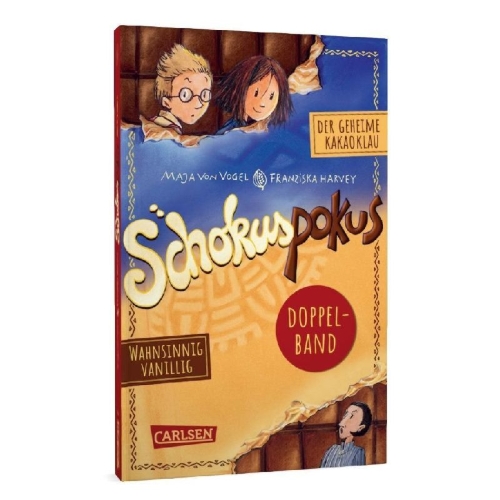 Buchcover und Innenansicht für das Buch: Schokuspokus: Doppelband. Enthält die Bände: Der geheime Kakaoklau (Band 1), Wahnsinnig vanillig (Band 2)