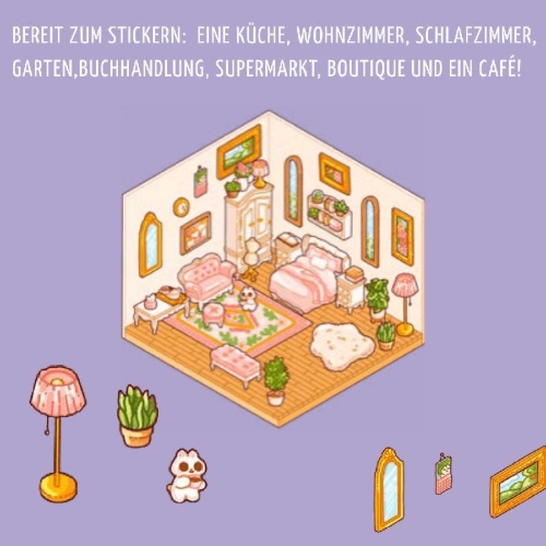 Buchcover und Innenansicht für das Buch: Cute 'n' Cozy Sticker Therapy