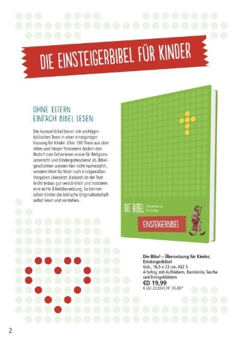 Buchcover und Innenansicht für das Buch: Die Bibel - Übersetzung für Kinder, Einsteigerbibel