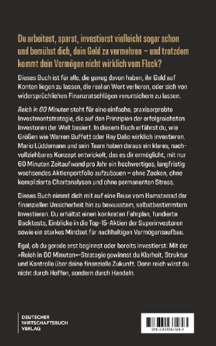 Buchcover und Innenansicht für das Buch: Reich in 60 Minuten