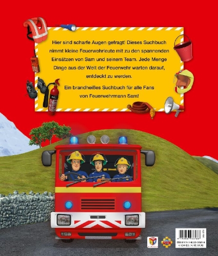 Buchcover und Innenansicht für das Buch: Feuerwehrmann Sam: Mein Wimmel-Suchbuch mit Feuerwehrmann Sam