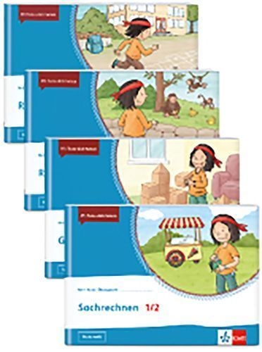 Buchcover und Innenansicht für das Buch: Mein Anoki-Übungsheft. Paket Mathematik 1/2. Richtig rechnen, Geometrie, Sachrechnen