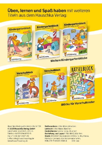 Buchcover und Innenansicht für das Buch: Kindergartenblock ab 3 Jahre - Jetzt bin ich groß!