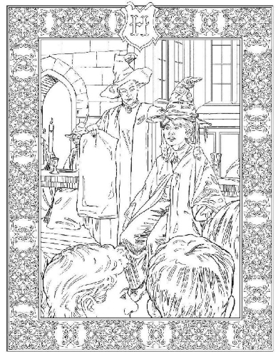 Buchcover und Innenansicht für das Buch: Harry Potter: Magisches Malbuch