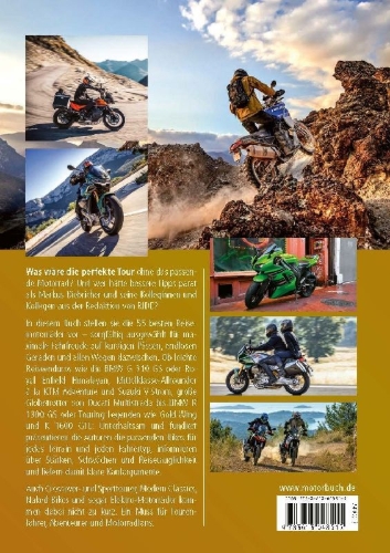 Buchcover und Innenansicht für das Buch: Ride - Die besten Reisemotorräder: neu & gebraucht