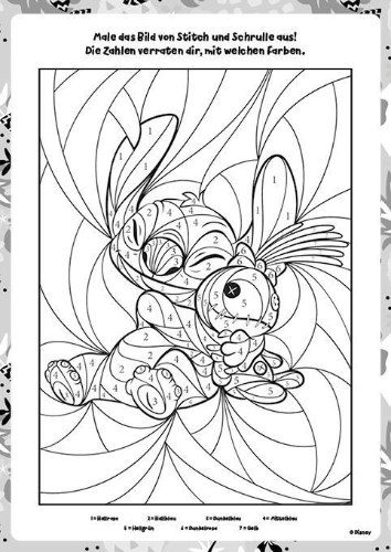 Buchcover und Innenansicht für das Buch: Disney Stitch: Der große Stitch-Malblock