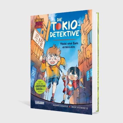 Buchcover und Innenansicht für das Buch: Die Tokio-Detektive: Yoshi und Ben ermitteln