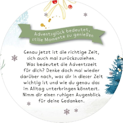 Buchcover und Innenansicht für das Buch: Adventskalender in der Dose. Adventsglück für dich