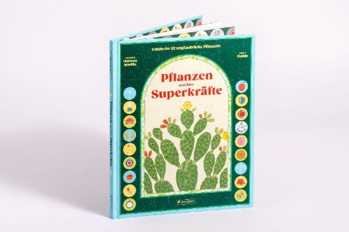 Buchcover und Innenansicht für das Buch: Superpoderes de las Plantas