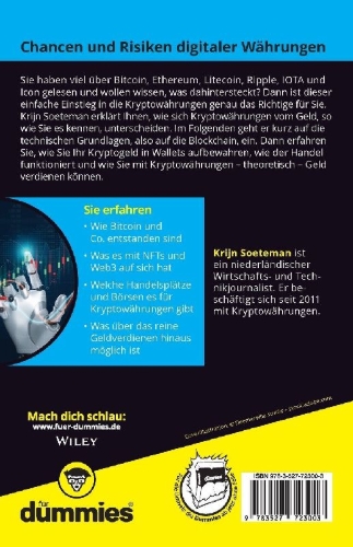 Buchcover und Innenansicht für das Buch: Kryptowährungen für Dummies
