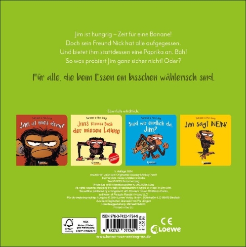 Buchcover und Innenansicht für das Buch: Grumpy Monkey Yuck!
