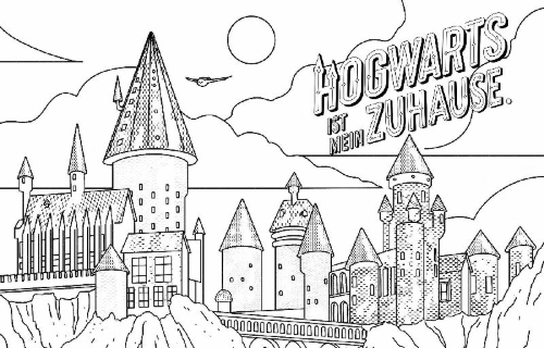Buchcover und Innenansicht für das Buch: Harry Potter: Magical Art Coloring Book