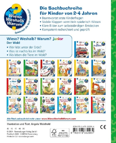 Buchcover und Innenansicht für das Buch: Wieso? Weshalb? Warum? junior, Band 6: Der Wald