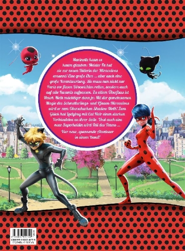 Buchcover und Innenansicht für das Buch: Miraculous: Die Hüterin der Miraculous - Neue Geschichten von Ladybug und Cat Noir
