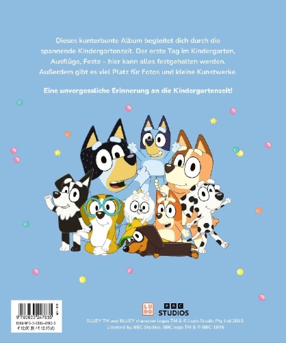 Buchcover und Innenansicht für das Buch: Bluey: Endlich Kindergartenkind!