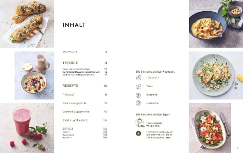 Buchcover und Innenansicht für das Buch: Meine 80 besten Rezepte für eine gesunde Leber