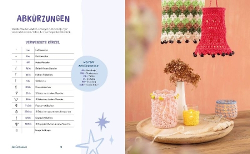 Buchcover und Innenansicht für das Buch: Laternen häkeln für Balkon, Garten & Zuhause
