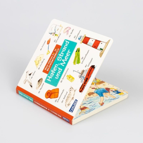 Buchcover und Innenansicht für das Buch: Mein kleines buntes Bildwörterbuch: Hafen, Strand und Meer