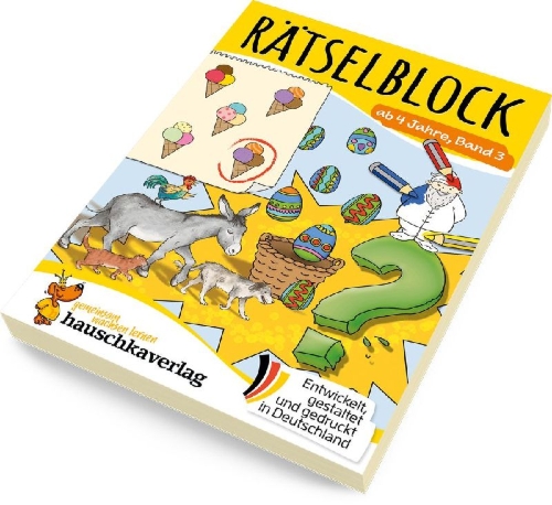 Buchcover und Innenansicht für das Buch: Rätselblock ab 4 Jahre - Band 3