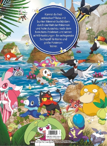 Buchcover und Innenansicht für das Buch: Pokémon: Wo ist Evoli?