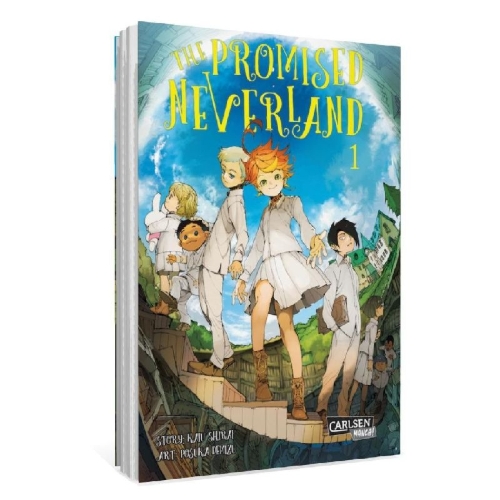 Buchcover und Innenansicht für das Buch: Yakusoku no Neverland