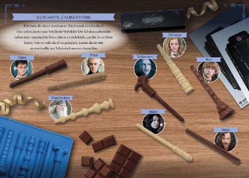 Buchcover und Innenansicht für das Buch: Harry Potter: Make Your Own Chocolate Wands