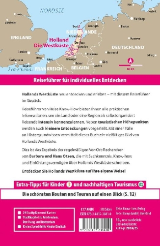 Buchcover und Innenansicht für das Buch: Reise Know-How Reiseführer Holland - Die Westküste