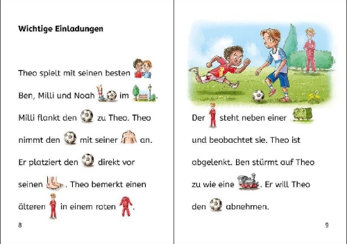 Buchcover und Innenansicht für das Buch: Bildermaus - Die große Fußball-Überraschung