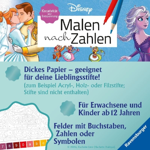Buchcover und Innenansicht für das Buch: Coloriages mystères Disney - Famille