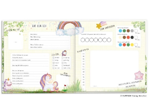 Buchcover und Innenansicht für das Buch: Kindergartenfreunde - EINHORN