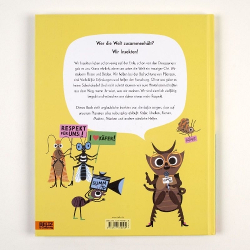 Buchcover und Innenansicht für das Buch: Respect the insect! Meet the bugs who clean, tend and feed the world