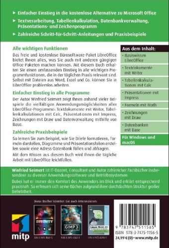 Buchcover und Innenansicht für das Buch: LibreOffice 26