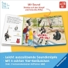 Buchcover und Innenansicht für das Buch: Hör mal hin - Sachen suchen, Sachen hören: Im Zoo